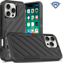 For iPhone 16 PRO MAX Case Shockproof Dual Layer Lined Cover + Tempered Glass