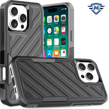 For iPhone 16 PRO MAX Case Shockproof Dual Layer Lined Cover + Tempered Glass