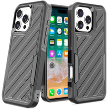 For iPhone 16 PRO MAX Case Shockproof Dual Layer Lined Cover + Tempered Glass