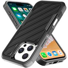 For iPhone 16 PRO MAX Case Shockproof Dual Layer Lined Cover + Tempered Glass
