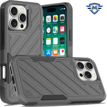 For iPhone 16 PRO MAX Case Shockproof Dual Layer Lined Cover + Tempered Glass