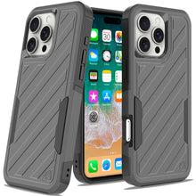 For iPhone 16 PRO MAX Case Shockproof Dual Layer Lined Cover + Tempered Glass