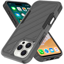 For iPhone 16 PRO MAX Case Shockproof Dual Layer Lined Cover + Tempered Glass