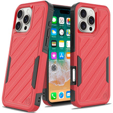 For iPhone 16 PRO MAX Case Shockproof Dual Layer Lined Cover + Tempered Glass