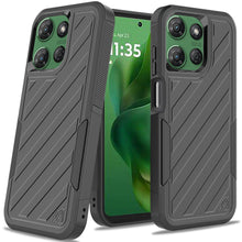 For Moto G Power 2025 Case Shockproof Dual Layer Lined Cover + Tempered Glass