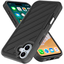 For iPhone 16 Plus 6.7in Case Shockproof Dual Layer Lined Cover + Tempered Glass