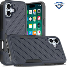 For iPhone 16 Plus 6.7in Case Shockproof Dual Layer Lined Cover + Tempered Glass