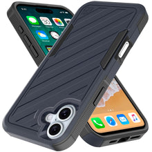 For iPhone 16 Plus 6.7in Case Shockproof Dual Layer Lined Cover + Tempered Glass
