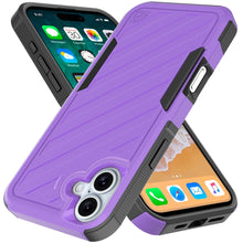For iPhone 16 Plus 6.7in Case Shockproof Dual Layer Lined Cover + Tempered Glass
