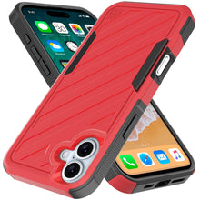 For iPhone 16 Plus 6.7in Case Shockproof Dual Layer Lined Cover + Tempered Glass