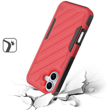 For iPhone 16 Plus 6.7in Case Shockproof Dual Layer Lined Cover + Tempered Glass