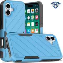 For iPhone 16 Plus 6.7in Case Shockproof Dual Layer Lined Cover + Tempered Glass