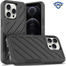For iPhone 11 6.1 in. Case Shockproof Dual Layer Lined Cover + Tempered Glass