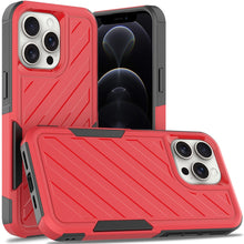 For iPhone 11 6.1 in. Case Shockproof Dual Layer Lined Cover + Tempered Glass
