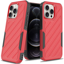 For iPhone 11 6.1 in. Case Shockproof Dual Layer Lined Cover + Tempered Glass