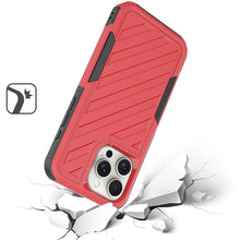 For iPhone 11 6.1 in. Case Shockproof Dual Layer Lined Cover + Tempered Glass