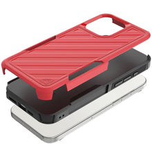 For iPhone 12/12 Pro Case Shockproof Dual Layer Lined Cover + Tempered Glass