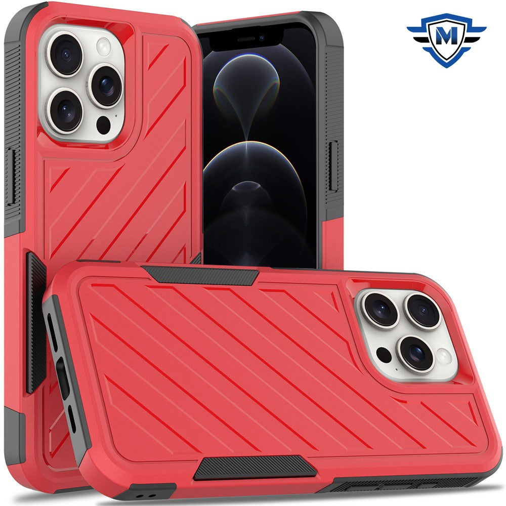 For iPhone 11 6.1 in. Case Shockproof Dual Layer Lined Cover + Tempered Glass