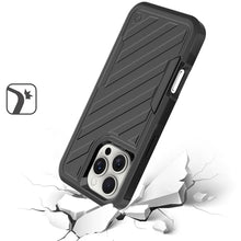 For iPhone 16 Pro 6.3in Case Shockproof Dual Layer Lined Cover + Tempered Glass