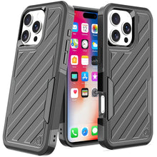 For iPhone 16 Pro 6.3in Case Shockproof Dual Layer Lined Cover + Tempered Glass