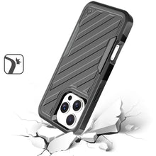 For iPhone 16 Pro 6.3in Case Shockproof Dual Layer Lined Cover + Tempered Glass