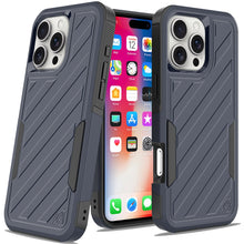 For iPhone 16 Pro 6.3in Case Shockproof Dual Layer Lined Cover + Tempered Glass