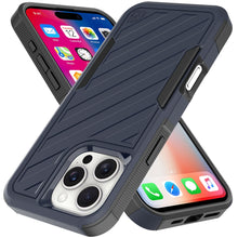 For iPhone 16 Pro 6.3in Case Shockproof Dual Layer Lined Cover + Tempered Glass
