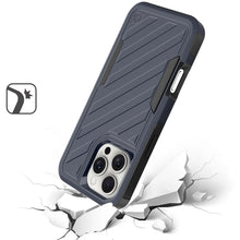 For iPhone 16 Pro 6.3in Case Shockproof Dual Layer Lined Cover + Tempered Glass