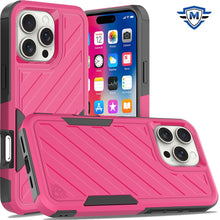 For iPhone 16 Pro 6.3in Case Shockproof Dual Layer Lined Cover + Tempered Glass