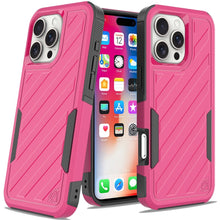 For iPhone 16 Pro 6.3in Case Shockproof Dual Layer Lined Cover + Tempered Glass