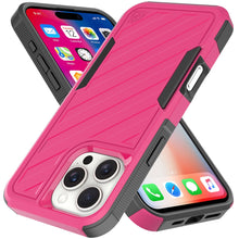 For iPhone 16 Pro 6.3in Case Shockproof Dual Layer Lined Cover + Tempered Glass