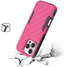 For iPhone 16 Pro 6.3in Case Shockproof Dual Layer Lined Cover + Tempered Glass