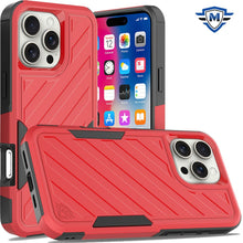 For iPhone 16 Pro 6.3in Case Shockproof Dual Layer Lined Cover + Tempered Glass