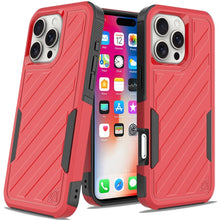 For iPhone 16 Pro 6.3in Case Shockproof Dual Layer Lined Cover + Tempered Glass