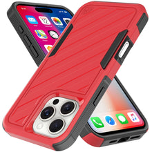 For iPhone 16 Pro 6.3in Case Shockproof Dual Layer Lined Cover + Tempered Glass