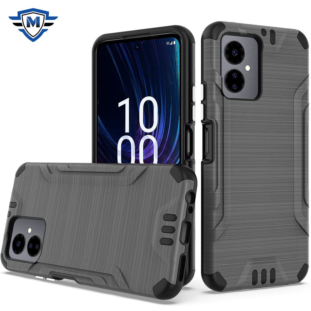 For Boost Celero 5G SC 2024 Case Premium Metallic Brushed Cover + Tempered Glass
