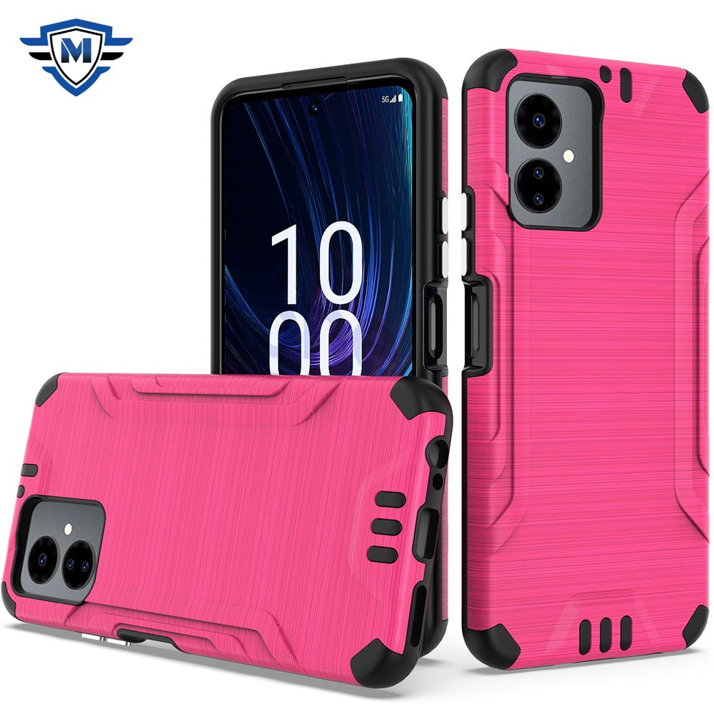 For Boost Celero 5G SC 2024 Case Premium Metallic Brushed Cover + Tempered Glass