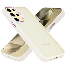 For Samsung Galaxy S24 Case Smooth Thick Acrylic Hybrid Cover with Metal Buttons