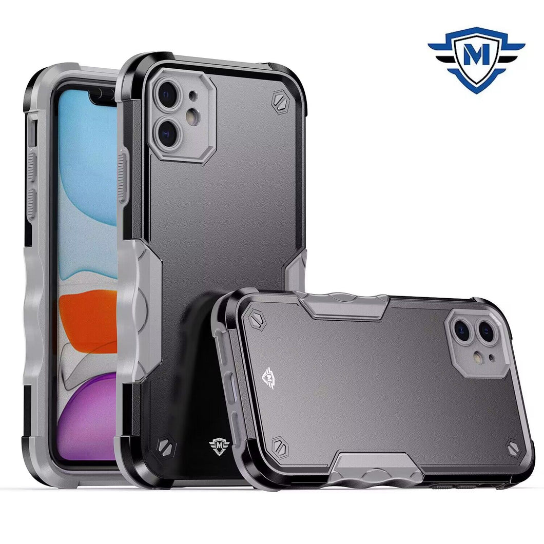 For iPhone 12/12 Pro Case Dual Layer Shockproof Ergonomic Grip + Tempered Glass