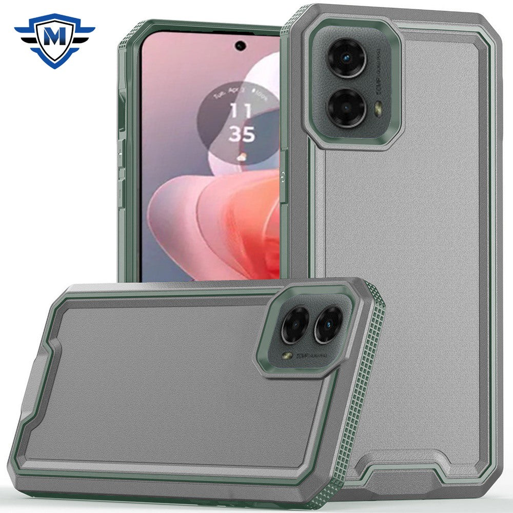 For Moto G Power 5G 2024 Case Strong Fused Protective Hybrid + Tempered Glass