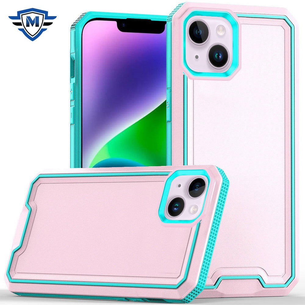 For iPhone 13/14 Case Strong Fused Protective Hybrid Cover + Tempered Glass
