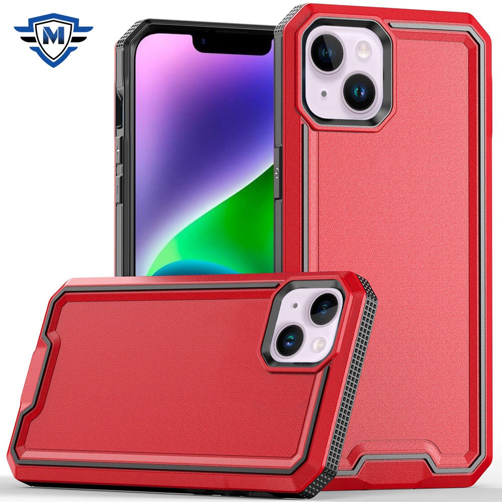 For iPhone 13/14 Case Strong Fused Protective Hybrid Cover + Tempered Glass