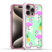 For iPhone 12/12 Pro Case Print Design Fused Hybrid Phone Cover + Tempered Glass