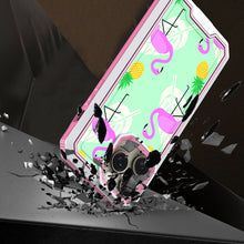 For iPhone 15 Case Print Design Fused Hybrid Phone Cover + 2 Tempered Glass