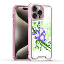 For iPhone 12/12 Pro Case Print Design Fused Hybrid Phone Cover + Tempered Glass