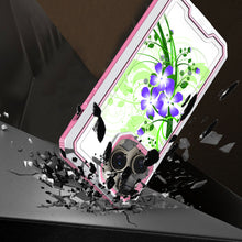 For iPhone 12/12 Pro Case Print Design Fused Hybrid Phone Cover + Tempered Glass