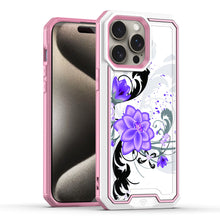 For iPhone 12/12 Pro Case Print Design Fused Hybrid Phone Cover + Tempered Glass
