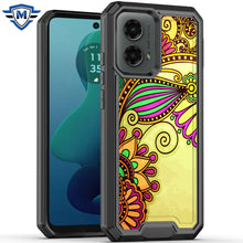 For Moto G 5G (2024) Case Print Design Fused Shockproof Hybrid + Tempered Glass