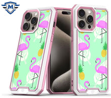 For iPhone 12/12 Pro Case Print Design Fused Hybrid Phone Cover + Tempered Glass