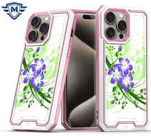 For iPhone 12/12 Pro Case Print Design Fused Hybrid Phone Cover + Tempered Glass